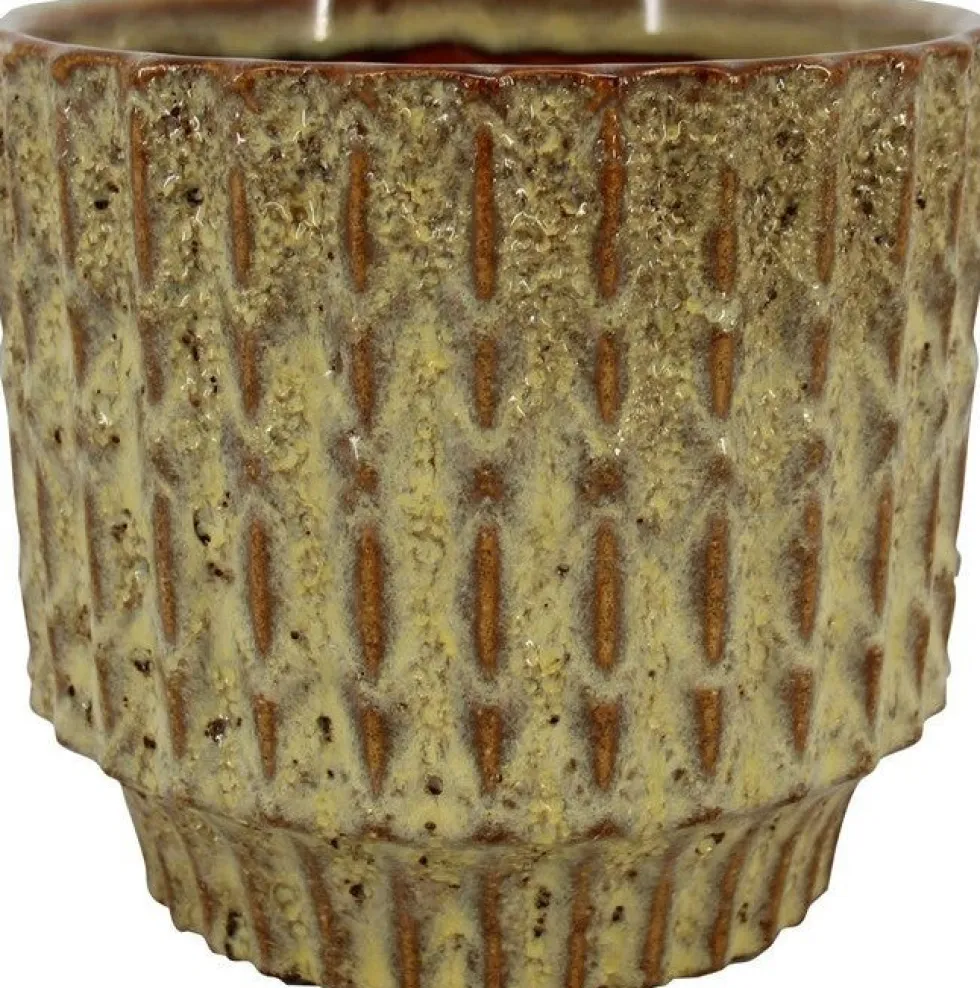 Bela Arte bloempot Echo geel D 10,8 H 9 cm