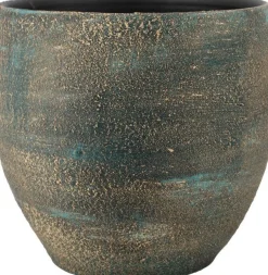 Bela Arte bloempot Madeira blauw / goud D 20 H 20 cm
