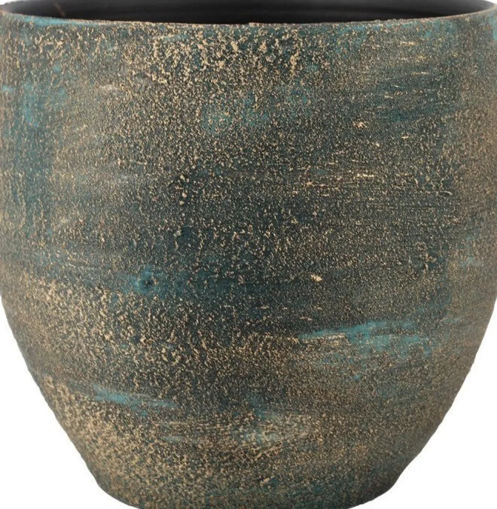 Bela Arte bloempot Madeira blauw / goud D 20 H 20 cm