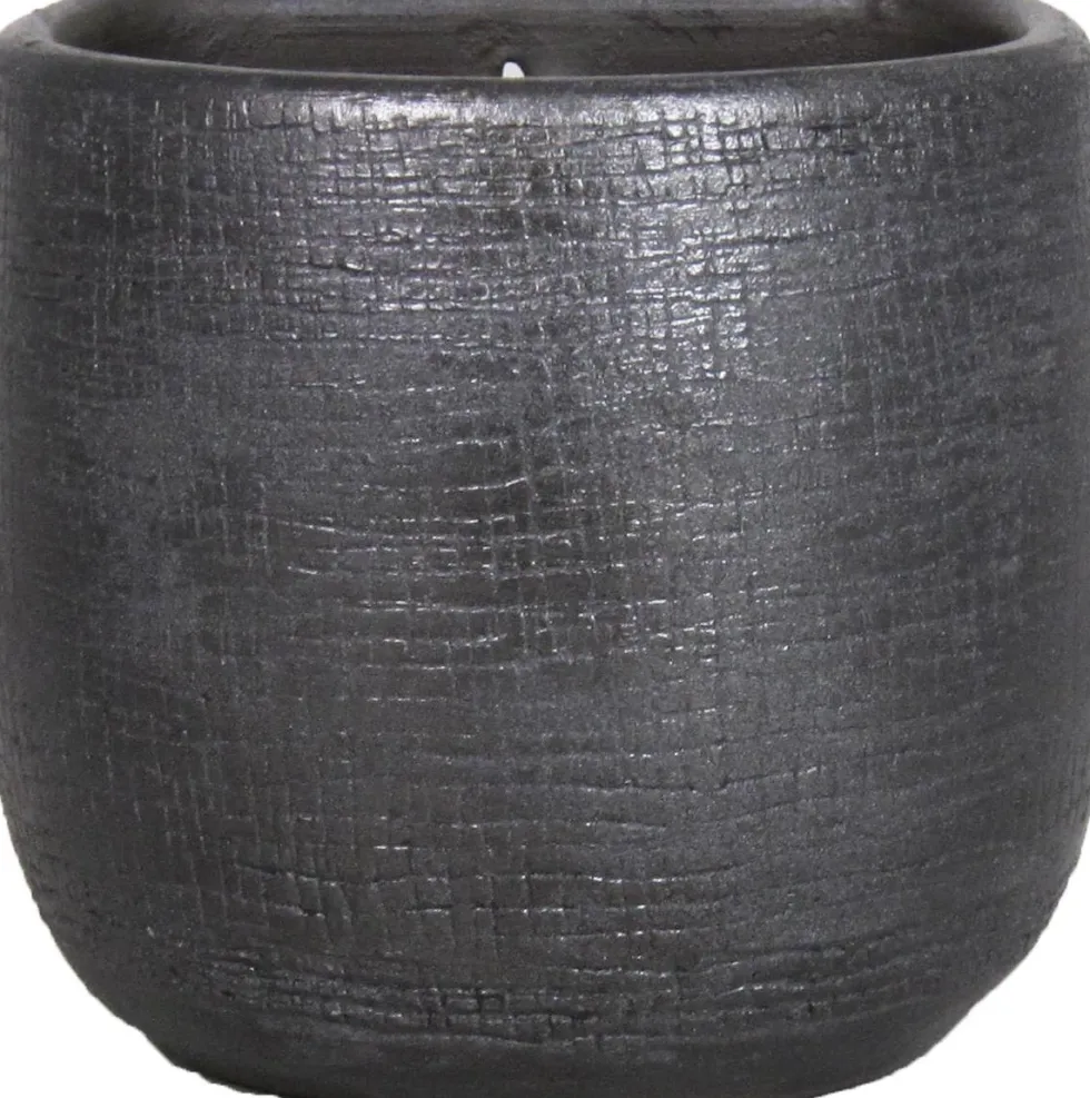 Bela Arte muur bloempot Mira zwart D 16 H 14 cm