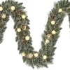 Black Box guirlande Kaprun besneeuwd bollen goud met 20 lampjes warm wit 270 cm