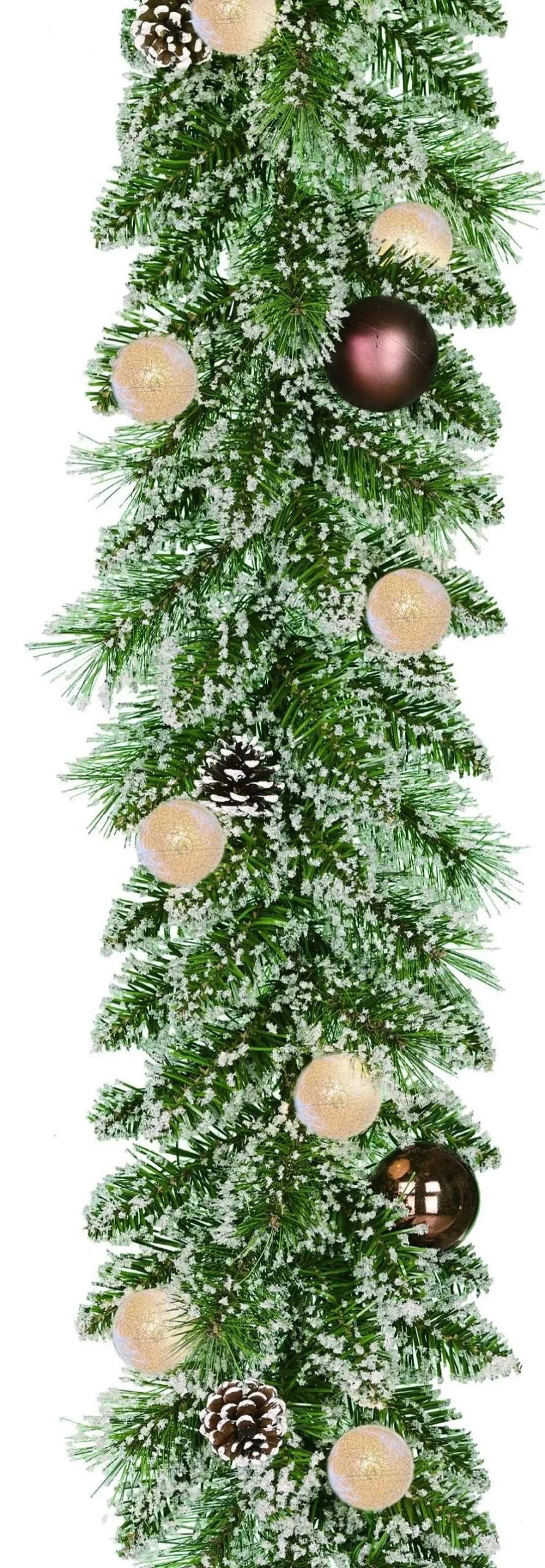 Black Box guirlande Kaprun kerstballen met 15 lampjes warm wit 180 cm
