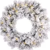 Black Box kerstkrans Dinsmore D 60 cm wit mit 30 lampjes warm wit