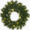 Black Box kerstkrans Glendon besneeuwd met LED verlichting D 60 cm