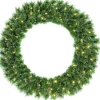 Black Box kerstkrans Glendon met 50 lampjes warm wit D 90 H 18 cm