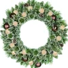 Black Box kerstkrans Kaprun kerstballen met 15 lampjes warm wit D 60 H 10 cm