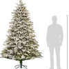 Black Box kunstkerstboom Asbury besneeuwd met lampjes warm wit D 145 H 230 cm