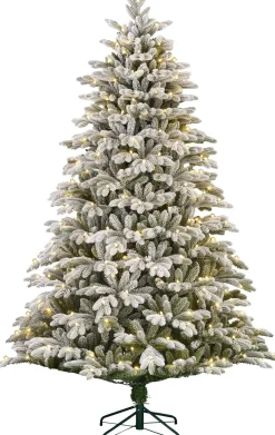 Black Box kunstkerstboom Asbury besneeuwd met lampjes warm wit D 145 H 230 cm