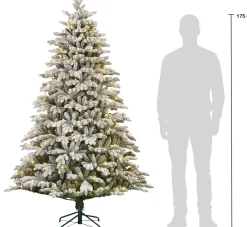 Black Box kunstkerstboom Asbury besneeuwd met lampjes warm wit D 124 H 185 cm
