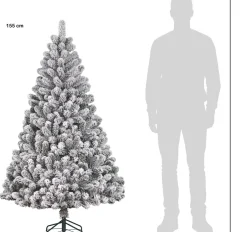 Black Box kunstkerstboom Charlton besneeuwd met 200 lampjes warm wit D 91 H 155 cm