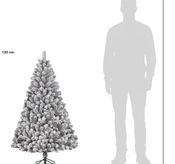 Black Box kunstkerstboom Charlton besneeuwd met 160 lampjes warm wit D 76 H 120 cm