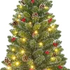 Black Box kunstkerstboom Creston besneeuwd met 40 lampjes warm wit D 50 H 90 cm