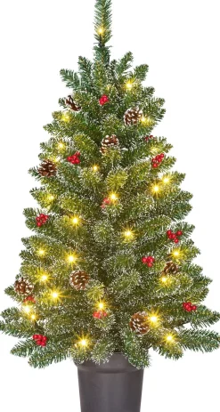 Black Box kunstkerstboom Creston besneeuwd met 40 lampjes warm wit D 50 H 90 cm