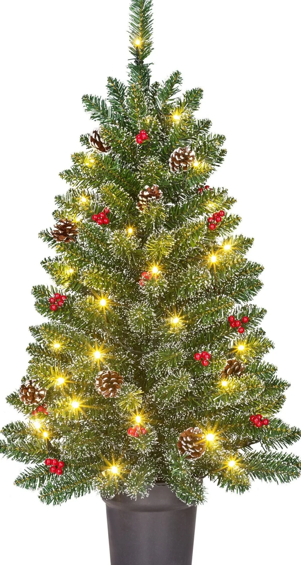 Black Box kunstkerstboom Creston besneeuwd met 40 lampjes warm wit D 50 H 90 cm