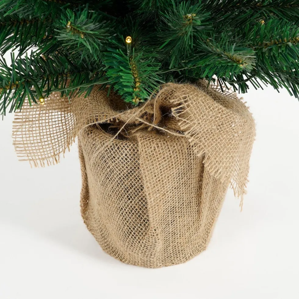 Black Box kunstkerstboom Gerlos op jute voet met 40 lampjes warm wit D 41 H 90 cm