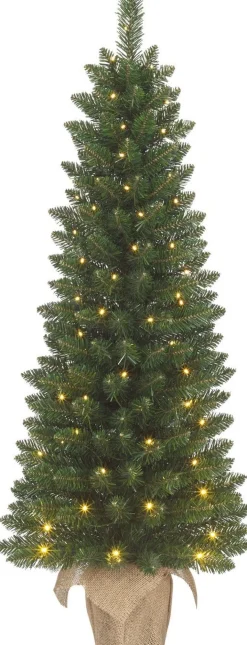 Black Box kunstkerstboom Gerlos op jute voet met 30 lampjes warm wit D 36 H 75 cm