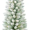 Black Box kunstkerstboom Gerlos besneeuwd op jute voet met 80 lampjes warm wit D 57 H 150 cm