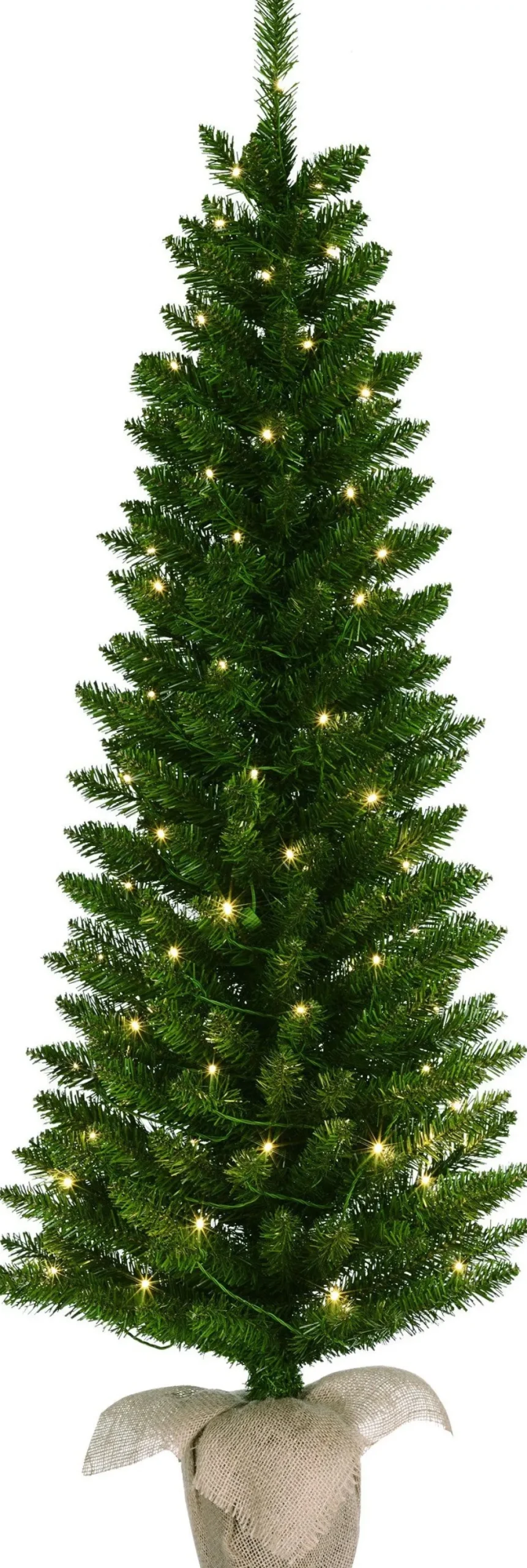 Black Box kunstkerstboom Gerlos op jute voet met 80 lampjes warm wit D 57 H 150 cm