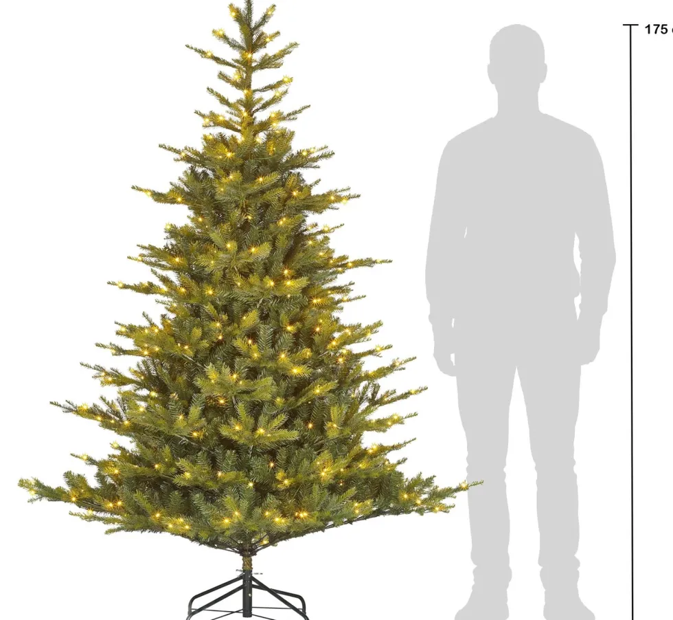 Black Box kunstkerstboom Grand Fir met 400 lampjes warm wit D 132 H 185 cm