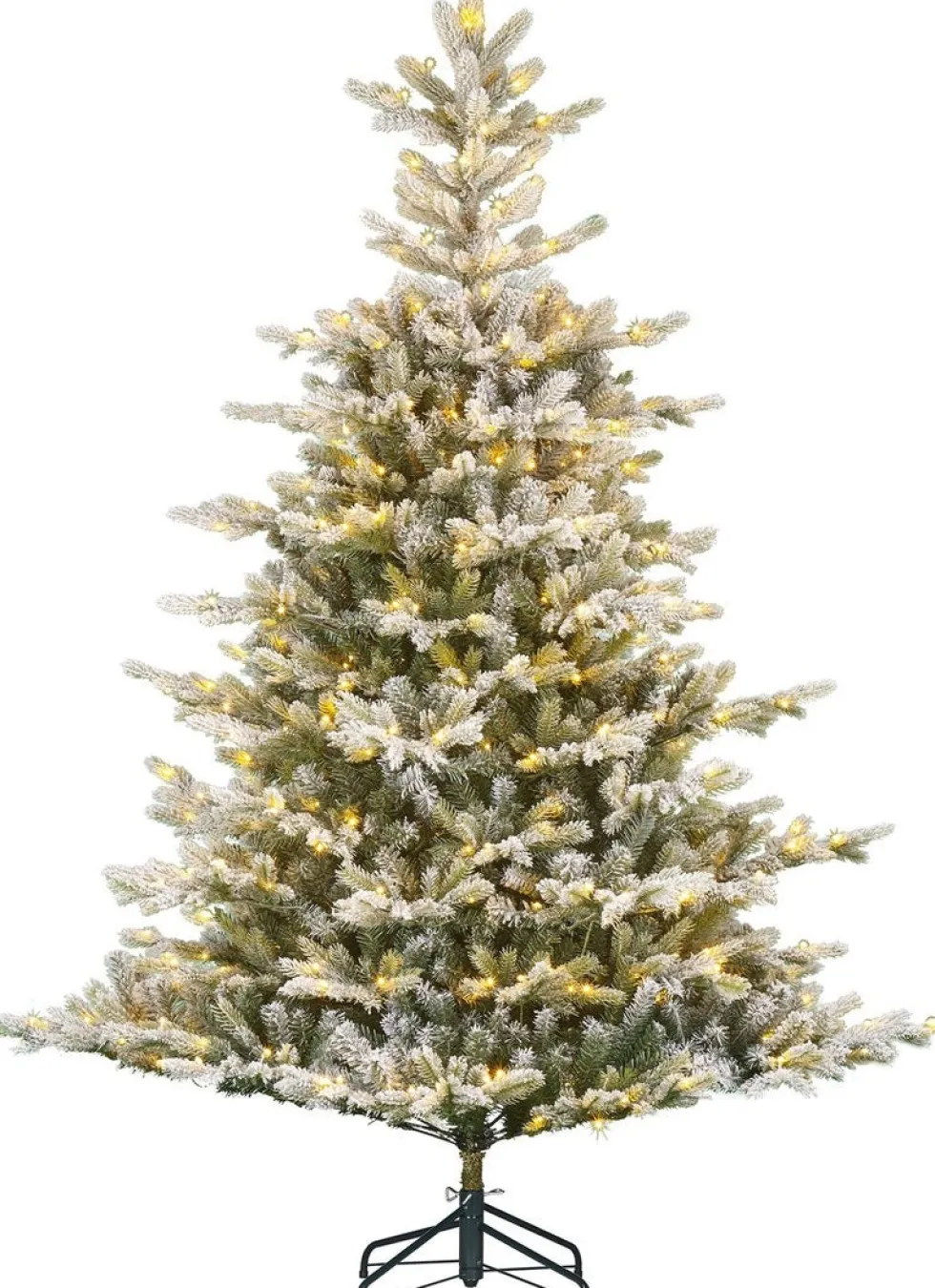 Black Box kunstkerstboom Grand Fir besneeuwd met 400 lampjes warm wit D 132 H 185 cm