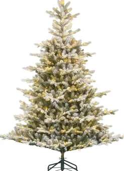Black Box kunstkerstboom Grand Fir besneeuwd met 700 lampjes warm wit D 162 H 230 cm
