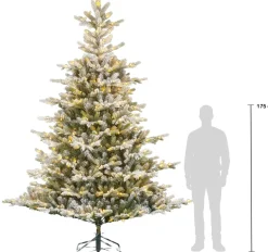 Black Box kunstkerstboom Grand Fir besneeuwd met 900 lampjes warm wit D 182 H 305 cm