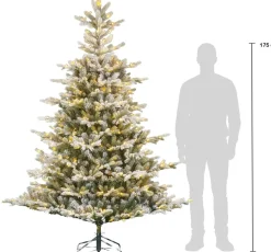 Black Box kunstkerstboom Grand Fir besneeuwd met 550 lampjes warm wit D 152 H 215 cm