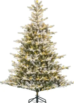 Black Box kunstkerstboom Grand Fir besneeuwd met 300 lampjes warm wit D 112 H 155 cm
