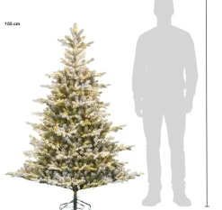 Black Box kunstkerstboom Grand Fir besneeuwd met 300 lampjes warm wit D 112 H 155 cm