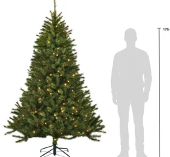 Black Box kunstkerstboom Jade slim met 240 lampjes warm wit D 122 H 215 cm