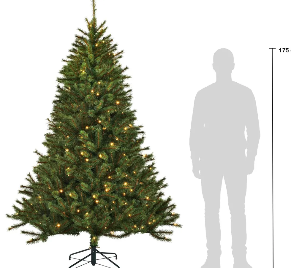 Black Box kunstkerstboom Jade slim met 240 lampjes warm wit D 122 H 215 cm