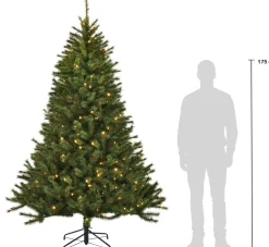 Black Box kunstkerstboom Jade slim met 280 LED lampjes warm wit D 130 H 230 cm