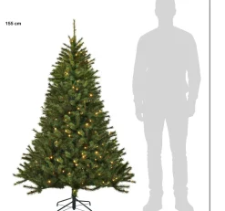 Black Box kunstkerstboom Jade slim met 120 lampjes warm wit D 91 H 155 cm