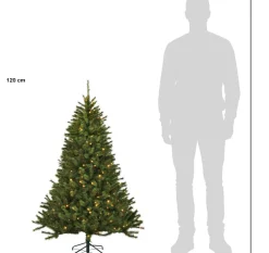 Black Box kunstkerstboom Jade slim met 80 lampjes warm wit D 76 H 120 cm