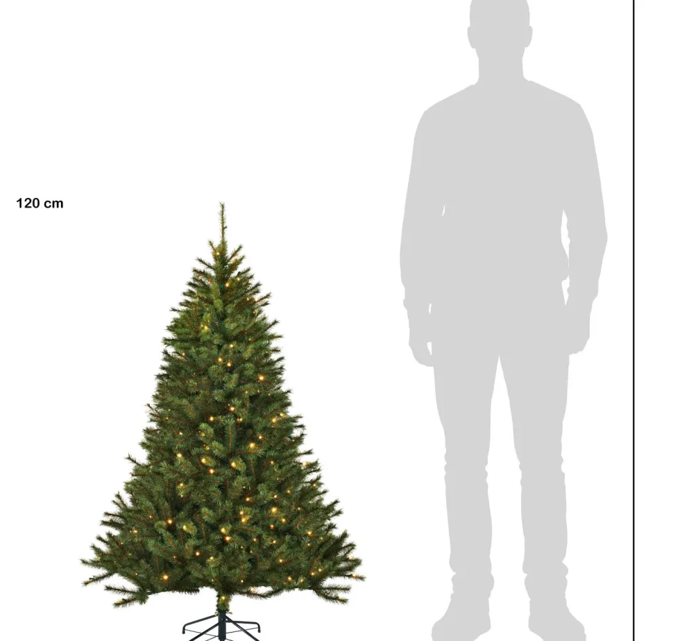 Black Box kunstkerstboom Jade slim met 80 lampjes warm wit D 76 H 120 cm