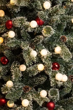 Black Box kunstkerstboom Kaprun kerstbal rood met 20 lampjes warm wit D 51 H 90 cm