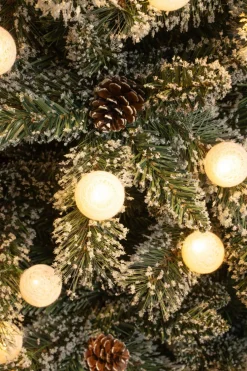 Black Box kunstkerstboom Kaprun kerstbal rood met 20 lampjes warm wit D 51 H 90 cm