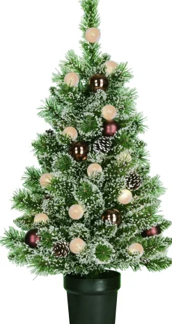 Black Box kunstkerstboom Kaprun kerstballen met 20 lampjes warm wit D 50 H 90 cm