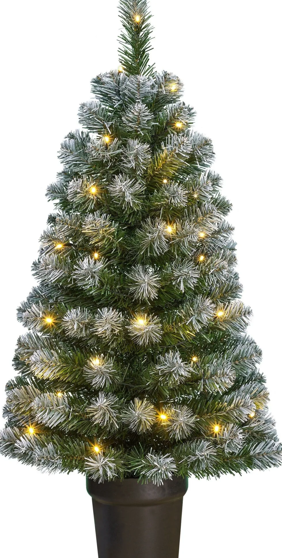 Black Box kunstkerstboom Norton besneeuwd met 30 lampjes warm wit D 50 H 90 cm