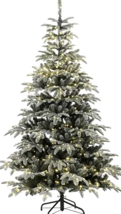 Black Box kunstkerstboom Nordmann besneeuwd met 600 lampjes warm wit D 114 H 185 cm