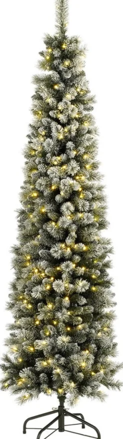 Black Box kunstkerstboom Pencil Deluxe besneeuwd met 250 lampjes warm wit D 56 H 185 cm