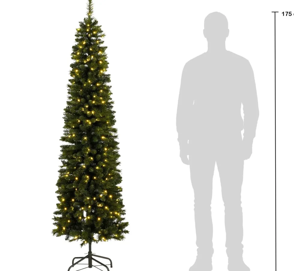 Black Box kunstkerstboom Pencil Deluxe met 250 lampjes warm wit D 56 H 185 cm