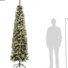Black Box kunstkerstboom Pencil Deluxe besneeuwd met 400 lampjes warm wit D 76 H 240 cm