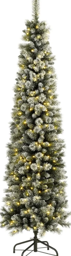 Black Box kunstkerstboom Pencil Deluxe besneeuwd met 400 lampjes warm wit D 76 H 240 cm