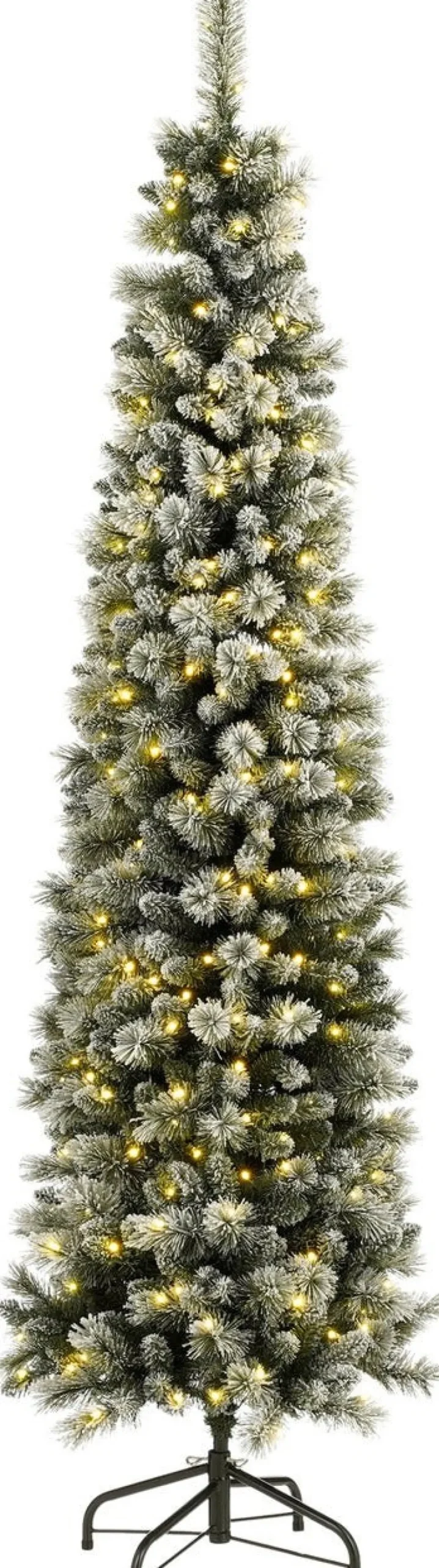 Black Box kunstkerstboom Pencil Deluxe besneeuwd met 400 lampjes warm wit D 76 H 240 cm