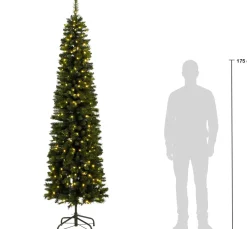 Black Box kunstkerstboom Pencil Deluxe met 400 lampjes warm wit D 76 H 240 cm
