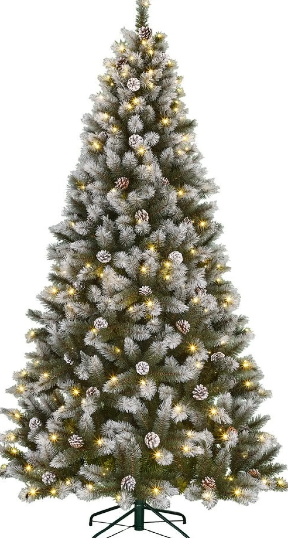 Black Box kunstkerstboom Pittsfield besneeuwd met 120 lampjes warm wit D 86 H 155 cm