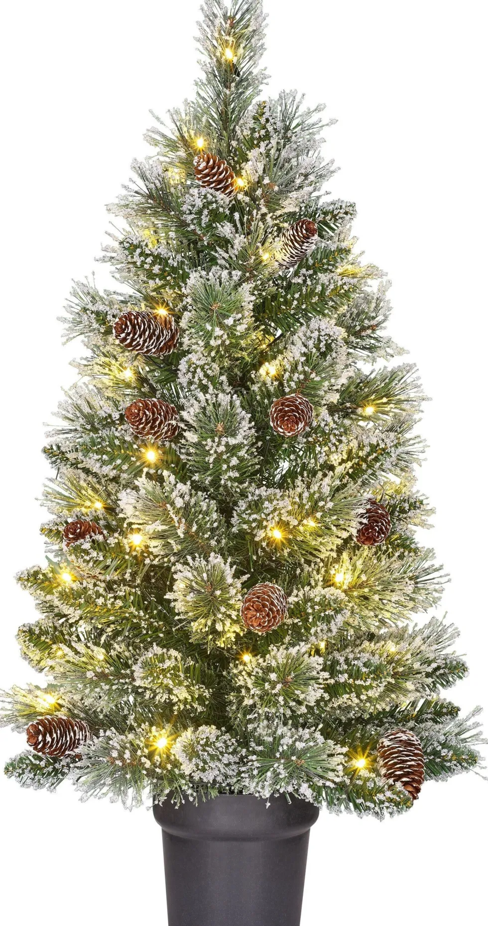 Black Box kunstkerstboom Vandans besneeuwd met 40 lampjes warm wit D 48 H 90 cm