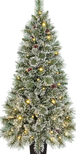 Black Box kunstkerstboom Vandans besneeuwd met 70 lampjes warm wit D 60 H 120 cm