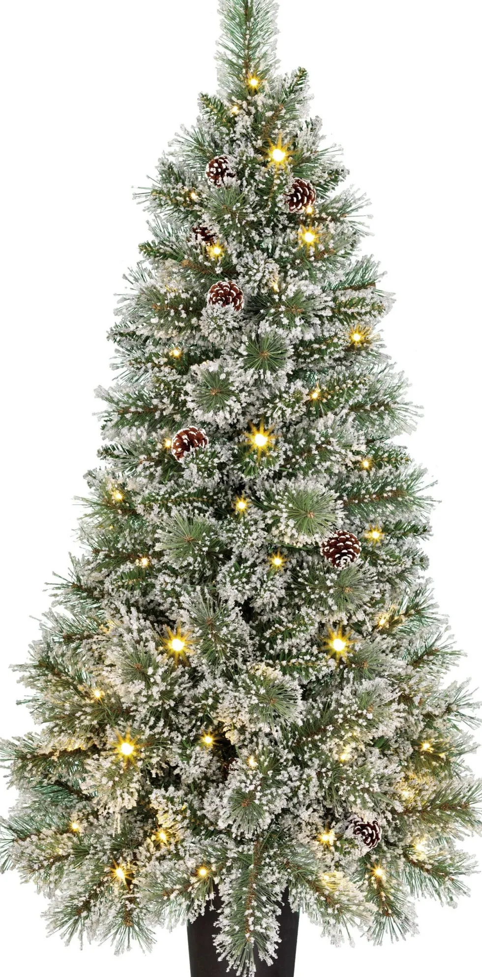 Black Box kunstkerstboom Vandans besneeuwd met 70 lampjes warm wit D 60 H 120 cm
